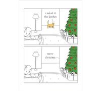 General Funny Christmas Card For Him/Her - Humorous Cat Design - I Puked In The Kitchen - Made in the UK - Eco-Friendly