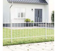 General Garden Fencing, Rust-Proof Metal no-Digger Fencing, Animal Isolation, Flower Bed Edging Trim, Patio and Terrace Outdoor Decoration, White, L:75-100cm, H:5.1m