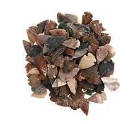 General Gemstone Agate Arrowheads, 1/2" to 1" - Pack of 100 - Black Gift Pouch - Indian Style Replica Stone Arrow Heads