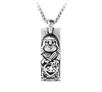 General Greek Sword Shield Stainless Steel Square Pendant for Men, MOYEN, Stainless Steel, Steel