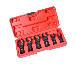 General Joint Oil Pipe Wrench Set 6 Piece Alloy Steel Flexible Head Brake Line Tool Lightweight Practical Construction Short Oil Pipe Wrench Set Flexible Head Ratcheting Tool for Brake Line Hydraulic