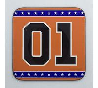 General Lee - Inspired by The Dukes of Hazzard - TV / Television Themed Design - Drinks Coaster - Hardboard - 9cm x 9cm - Gloss Finish