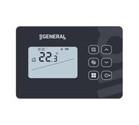 GENERAL Life RF Wireless Programmable Room Thermostat with Receiver Included, 7-Day Digital Controller for Central Heating & Cooling, Wall-Mounted, Black - Mitra HT340S