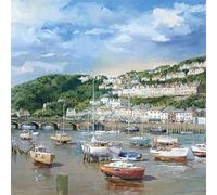 General Male/Female Open Birthday/Blank Card - Low Tide, Looe, Cornwall Illustration - Eco-Friendly and Recyclable - by Medici Cards
