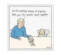 General Male Open Funny Birthday / Blank Card for Men - Potato Jigsaw Puzzle - Eco-Friendly & Recyclable - Made in England by Woodmansterne