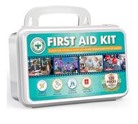 General Medi 120 Pieces Hardcase First Aid Kit - Includes Instant Cold Pack, Emergency Blanket for Travel, Home, Office, Vehicle, Camping, Workplace & Outdoor