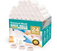General Medi Conforming Bandage, 24 Pack Gauze Bandage Rolls with Bonus 3 x Medical Tape (10cm x 4.5m Stretched)