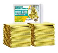 General Medi Emergency Blanket (12-Pack), Emergency Gold Foil Blanket- Perfect for Outdoors, Hiking, Survival, Marathons or First Aid
