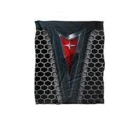 General Motors Pontiac Red Emblem Silky Touch Super Soft Throw Blanket 152 X 127 cm in White General Motors White 152 X 127 cm