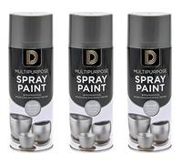 General Packaging Silver Metallic Finish Multipurpose Aerosol Spray Paint 400ml (3)