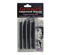 General Pencil Compressed Charcoal Sticks 4/Pkg, Multicoloured, 0.63 x 7.23 x 13.97 cm