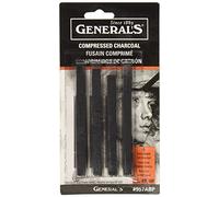 General Pencil Compressed Charcoal Sticks, Multicoloured, 4 Count (Pack of 1)