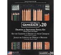 General Pencil Classic Sketching and Drawing Kit, 22 Piece Set