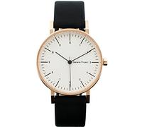 General Project 01 Quartz Analog Stainless Steel 316L IP Rosegold Leather Black Unisex Watch