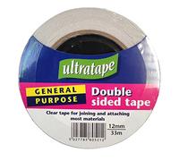 general purpose double sides/sided clear sticky tape 12mm x 33m for office/craft, beige
