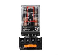 General Purpose Relay MK2P-I 10A DC12V AC220V DPDT 8 Pin with LED Indicator and PF083A Socket Mount(DC24V)
