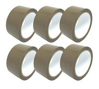 General Purpose Strong Brown Packaging Tape 6 Rolls Cellotape 48mm x 66mm Thick Heavy Duty & Secure Sticky Seal Ideal for Box Wrapping Packing Boxing Parcels Moving House Removals Parcel Packing Tape