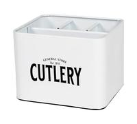 General Store Cutlery Holder Cutlery Drainer Kitchen Organiser Measuring 18cm x 15cm Metal Cutlery Container with 4 Storage Sections
