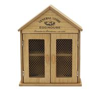 General Store Egg House for 6 Eggs | Rustic Wooden Vintage Style Chicken House Egg Holder for Kitchen Worktops