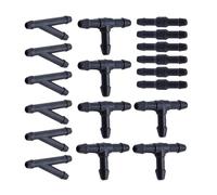 General Windshield Washer Hose Adapter Set 18PCS 3 Size Connectors Automotive Plumbing Fittings for Car Wiper Nozzles Multiple Angle Hose Adapters for Cars