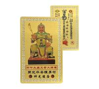 General Wu Sui - Taoist Wallet Insert, 8.6x5.4cm Fortune Spiritual Token, Religious Metal Gold Foil | Traditional Chinese Horse Year Card, PVC Protection Souvenir for Peace Safety Prosperity Business