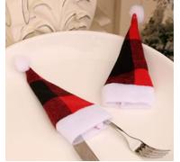 GENERALCARE Mini Santa Hats - Small & Tiny, 12-Pack Red Plaid Felt Christmas Decor for Crafts, Dolls, Pets, Gnomes, Snowmen & DIY Holiday Decorations, 2.4x4.7 Inch