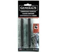 GENERAL'S Compressed Charcoal Stick 6B 2/Pk