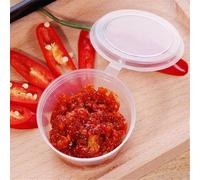 GeneralStoresLtd 100 x 40ml Hinged Lid Plastic Food Grade Deli Craft Storage Container Pots