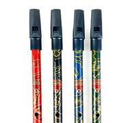Generation Boho Model Designer English Tin Penny Whistle in D Gift Pack (Green, Blue, Red, Black) (Green)
