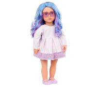 Generation Fashion Dolls 18" Veronika with Blue & Purple Wavy Hair & Purple Heart Glasses