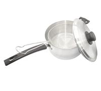 Generation Fashion New 3 Pcs 22cm Aluminium Chip Pan Deep Fryer with Basket and Lid Saucepan Set 2 in