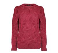 Generation Fashion New Ladies Women Knitted Sweater Crew Neck Cable Knit Jumper Pullover Top Long Sleeve[Wine,XL]