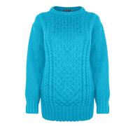 Generation Fashion New Ladies Women Long Sleeve Knitted Jumper Cable Knit Sweater Crew Neck Pullover Top Plus Size [Turqouise, S-M]