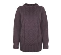 Generation Fashion New Ladies Women Long Sleeve Knitted Jumper Cable Knit Sweater Crew Neck Pullover Top Plus Size [Brown, 24-26]