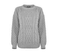 Generation Fashion New Women Ladies Crew Neck Knitted Long Sleeves Warm Chunky Sweater Formal Everyday CasualCable Knit Jumper Tops Pullover[Grey,L-XL]