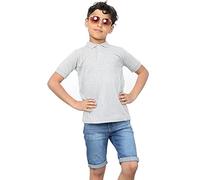 Generation-Gap Boys Girls Plain Polo Shirts Kids Summer Short Sleeve School T-Shirts Top (Grey, 13 Years, 13_Years)