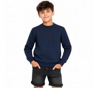 Generation-Gap Boys Sweatshirt Kids Plain Fleece Sweater, Unisex Crew Neck School Uniform Sweatshirt Back to School Pullover Winter Warm Jumper Navy, 5-6 Years