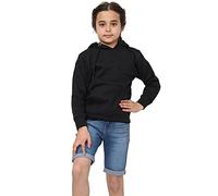 Generation-Gap Kids Girls Boys Hoodie Sweatshirt Tops Casual Plain Pullover Fleece Hooded Jumper Unisex Sports and School Wear Age 7 8 9 10 11 12 13 Years (Black, 13_years)