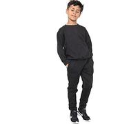 Generation-Gap Kids Girls Boys Plain Pullover Fleece Tracksuit Set Top Bottom Back to School Jogging Suit Age 5 6 7 8 9 10 11 12 13 Years (Black, 11_12 years)