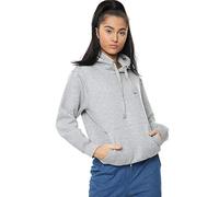 Generation-Gap Women Plain Pullover Long Sleeve Fleece Hoodie Kangroo Pocket Causal Hooded Top with Matching Drawstrings (Grey, M)