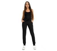 Generation-Gap Womens Ladies Fleece Casual Cuffed Bottom Slim Fit Jogging Joggers Bottoms Trousers (Black, L)