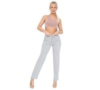 Generation-Gap Womens Ladies Plain Open Ankle Full Length Yoga Jogging Bottom Training Workout Joggers Elastic Waist Fleece Sweatpants Casual Sport Trouser (S, Grey)