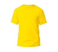 Generation-Plus+® Boys Girls Short Sleeve Cotton T-Shirt, Children Round Neck Basic Shirt Lightweight PE School Active Tees Tops (Yellow, 9-10 Years)