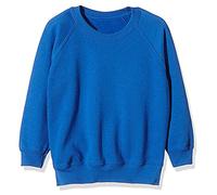 Generation-Plus+® Kids Boys Sweatshirt Back to School Fleece Jumper - Girls Plain Crew Round Neck Pullover Uniform Sweater Top (Royal Blue, 9-10 Years)