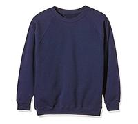 Generation-Plus+® Kids Boys Sweatshirt Back to School Fleece Jumper - Girls Plain Crew Round Neck Pullover Uniform Sweater Top (Navy, 9-10 Years)