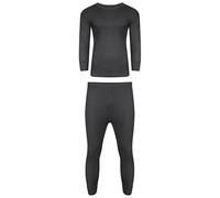 Generation-Plus+ Kids Thermal Underwear Set Boys Girls - Winter Base Layer Long Sleeve Top & Bottoms, Warm Fleece Lined Cotton Thermal Long Johns for Children (Charcoal, 7-8 Years)