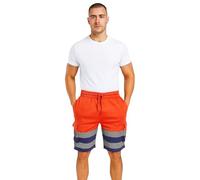 Generation-Plus+ Mens Hi Viz Safety Work Shorts High Visibility Reflective Fluorescent Tape Hi Vis Two Tone Combat Side Pocket Bottoms Joggers Workwear Orange-Navy XXL