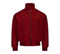 Generation-Plus+® Men's Vintage Classic Retro Scooter Harrington Jacket - 1970'S Bomber Mod Skin Tartan Lining Trendy Coat (Burgundy, Medium)