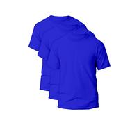Generation-Plus+® Pack of 3 Boys Girls Classic Short Sleeve T-Shirt - Cotton Kids Children Plain Round Neck Basic Top, Lightweight, PE, Active Tees Shirts (Royal Blue, 9-10 Years)