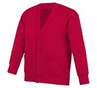 Generation-Plus+® Unisex Kids Back to School V-Neck Cardigans - Long Sleeve Button up Warm Sweaters for Winters - Children Knitted Tops (Maroon, 7-8 Years)